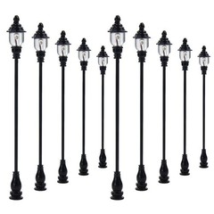 10Pieces 1:87 HO Scale Model Railway Yard Street Scenery Light LED Lamppost