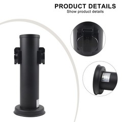 2 Way Stainless Steel Garden Socket Column For Outdoor Use Anthracite Round