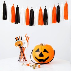 Black-White Orange Halloween Party-Decorations Tassel-Garland – 15pcs Graduation