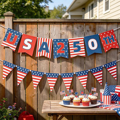 4th of July Decorations – USA 250th Anniversary – Independence Day Banner Set…