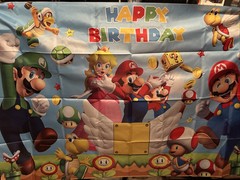 Super Mario Luigi And Princess Peach Happy Birthday Banners 5’ X 3 1/2
