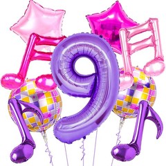 9Pcs Kpop Decorations – Kpop Music Balloons Purple Music Note Balloons for K …