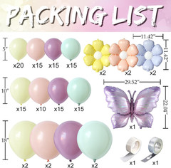 Pastel Floral Butterfly Balloon Arch Kit for Baby Shower & Garden Parties