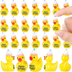 25 Piece Happy Birthday Resin Ducks for Birthday Party Favor Sweet 13 16 18 21 P