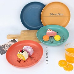 Dinner Plates Set of 4, 8 Inch Plastic 8 inches, 4 Stripe