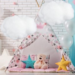 3PC Large White 3D Cloud Hanging Decorations – DIY Room Decor for Weddings & Par
