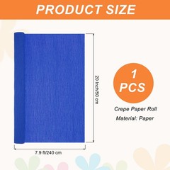 Crepe Paper 7.9ft Long 20 Inch Wide Dark Blue Roll Streamers Party Decor