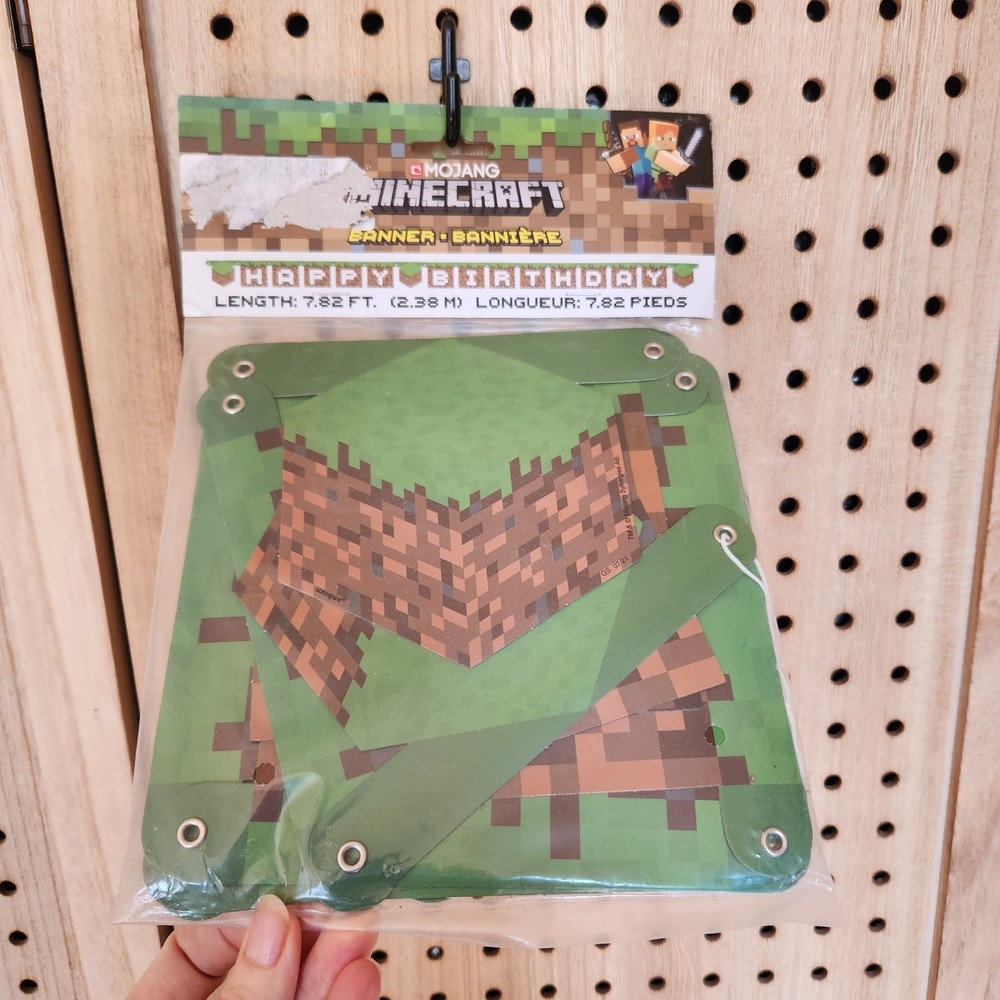 NEW Minecraft Birthday Banner «Happy Birthday» Over 7 Feet Long!