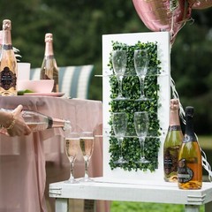Champagne & Donut Wall Stand 2-in-1 Donut Wall + Wine Flute Holder Glass Display