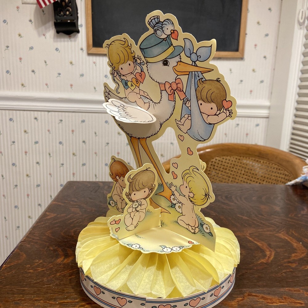Joan Walsh Anglund Baby Shower Centerpiece “Special Delivery” Vtg Hallmark 1987