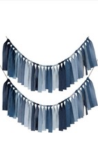 2 Piece Denim Strip Banner Set for Decor Party Decorations