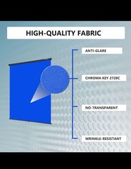 RAUBAY 152 x 220 cm Large Retractable Blue Screen wall mount For Pro Production
