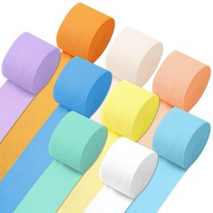 9 Rolls 738ft Crepe Paper Streamers Animal Parade Birthday Party Colors