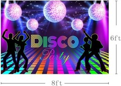 8x6ft The 80s Disco Party Backdrop for Hip Hop Rock Music Retro Flash Stage Back