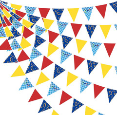 32Ft Hedgehog Birthday Party Decorations Red Blue Yellow and Golden Rings Triang
