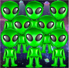 8 pcs 32 in Green Alien Balloons Inflatable Funny Blow Up Alien for Halloween, C