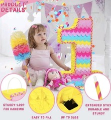 Mermaid Theme Number 1 Pinata Birthday Party Decorations Pastel NIB Easy Setup
