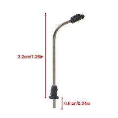 10pcs Z Scale Model Train Lamps Railroad Lamp Posts Led Street Building Light