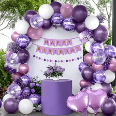 Purple Birthday Decorations for Women, Happy Birthday Party Decorations, Happy B