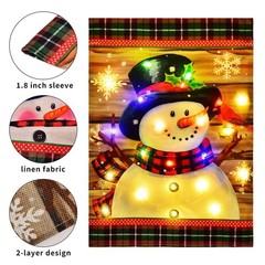 Merry Christmas LED Garden Flag Outside Christmas Flag Holiday Winter Outdoor JQ