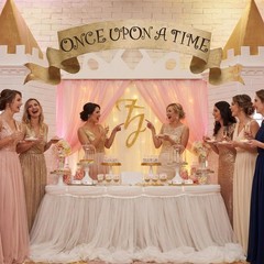 Preboun Once Upon a Time Banner Vintage Princess Magical Sign Fairy Tale Part…