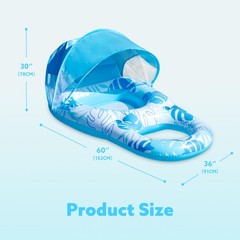 Inflatable Pool Floats Lounger with Canopy for Adult – Pool Lounge Float with…