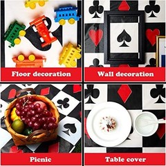 2 Pcs Casino Theme Party Decorations Poker Tablecloth Las Vegas Plastic Table