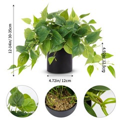 JPSOR Artificial Indoor Plants for Home Decor, 12 inches B-black Ceramic Pot