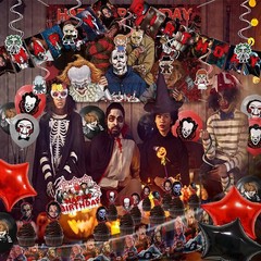 38 Pcs Horror Birthday Party Decorations Kit Halloween Theme