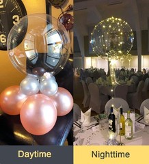 10 Pack LED Light Up Balloons 20 Inch Clear Helium Bobo Balloons String Lights