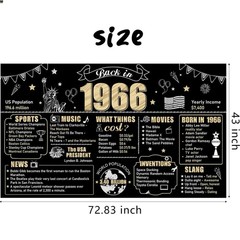 Back in 1966 60th Birthday Banner – Elegant Black Gold Decor for Celebrations