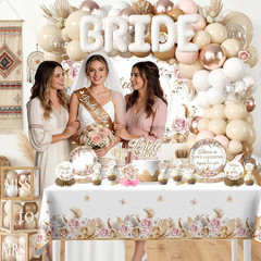 301Pcs Boho Bridal Shower Decorations Complete Party Set, Serves 25 Guests, Boho