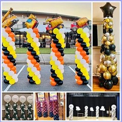 Balloon Columns Stand 7 Feet Telescoping Balloon Arches Stands with Set of 4