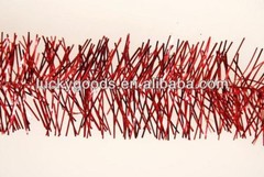 4 Packs x 6m RED Christmas Festive Tinsel Foil 3 Ply 8cm