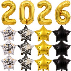 16 Pcs Graduation Decorations 2026 Balloons Kit, 32 Inch 2026 Number Foil Bal…