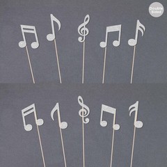 10 PCS Silver Music Notes Centerpieces Party Decorations Event Table Decor