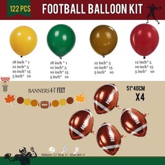 Football Party Decorations with Ruby red Green Brown Balloon Garland Arch & B…