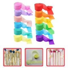 12Pcs Crepe Paper Streamers Assorted Color Birthday Party Decorations Reusable