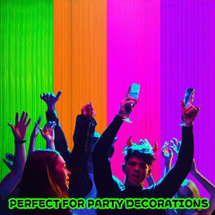 4 Pack Glow in the Dark Curtains Party Supplies 6.6 X 3.3 Ft Glow Tinsel Foil Fr