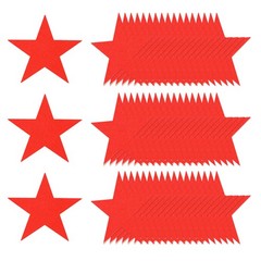 80 Pcs 6 Inch Double Printed Glitter Star Cutouts, Red