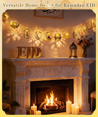 Ramadan Eid Mubarak Lights, Ramadan Decorations for Home 10 Leds Eid Mubarak Str