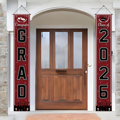 Graduation Decorations 2026 2027- Maroon Congrats Grad Porch Banner for Graduati
