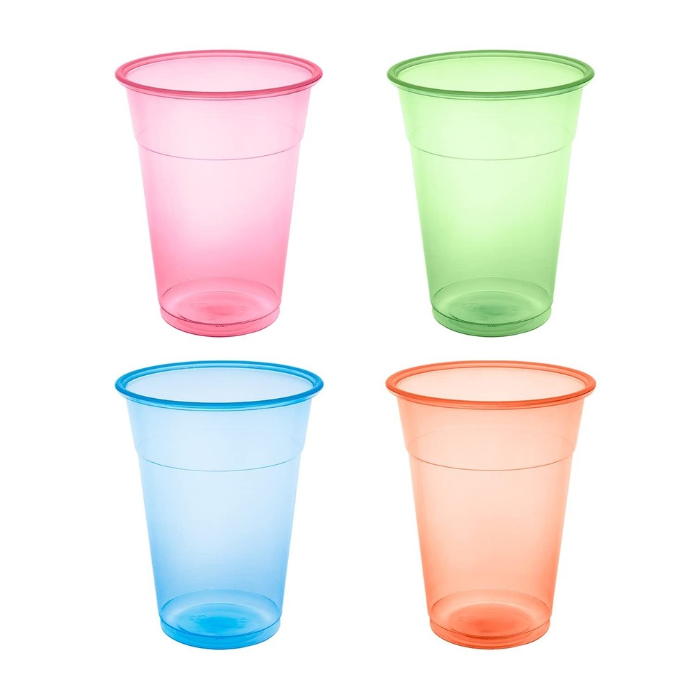Party Essentials Soft Plastic 12-Ounce Party Cups/ Tumblers, Assorted Neon, 8…