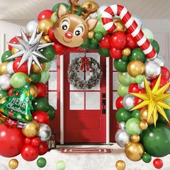 Christmas Balloon Garland Arch Kit 138Pcs Red Green Gold Silver Balloon Arch …