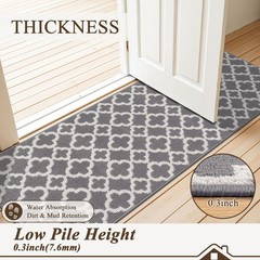 U’Artlines Runner Rug for Hallway 2×6feet Non Slip Kitchen 2′ x 6′, Grey