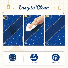 Childom 3 Pack Ramadan Mubarak Tablecloths for Eid Mubarak Decorations,54″ x 10