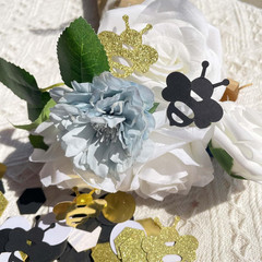 Bee Confetti, Bee Party Decorations, Baby Shower Decorations, Honey Bee Gold Bla