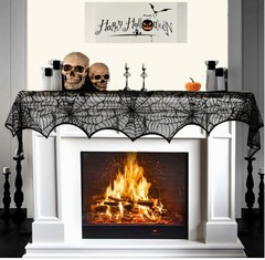 Bufanda de telaraña para chimenea de Halloween, bufanda de telaraña de encaje