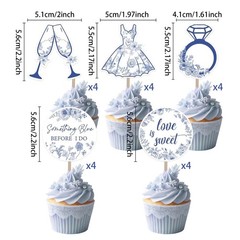 20PCS Something Blue Before I Do cupcake toppers,Something Blue Before I Do B…