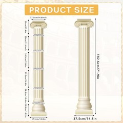 2Pcs Greek Columns Cardboard Pillars Cutouts Ancient Greek Party Decor